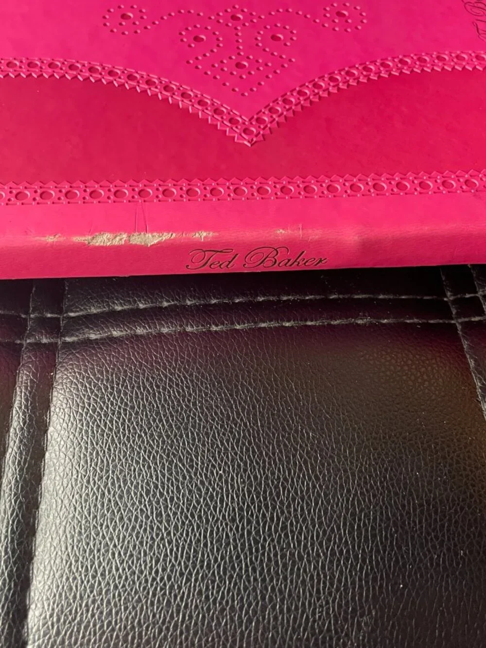 neon pink Ted Baker notebook